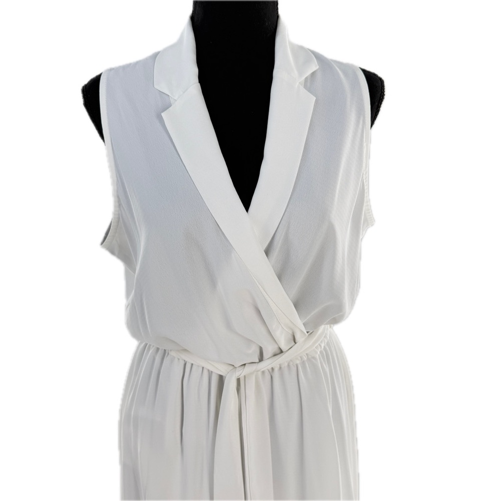 Sheike Australia White Sheer Faux Wrap Sleeveless Midi Dress Size AU 12, US 8 - Picture 2 of 16